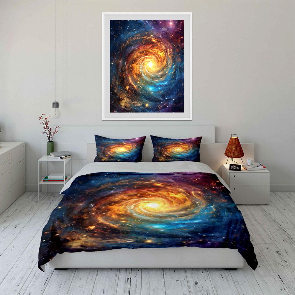 Galaxy-Themed Bedding Set Decor Soft Comfortable Duvet Cover Bedding Set Included 1*Duvet Cover & 2*Pillowcases, Gift