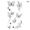 Waterproof Temporary Tattoo Stickers Black Butterfly Rose Transfer Flash Tatoo