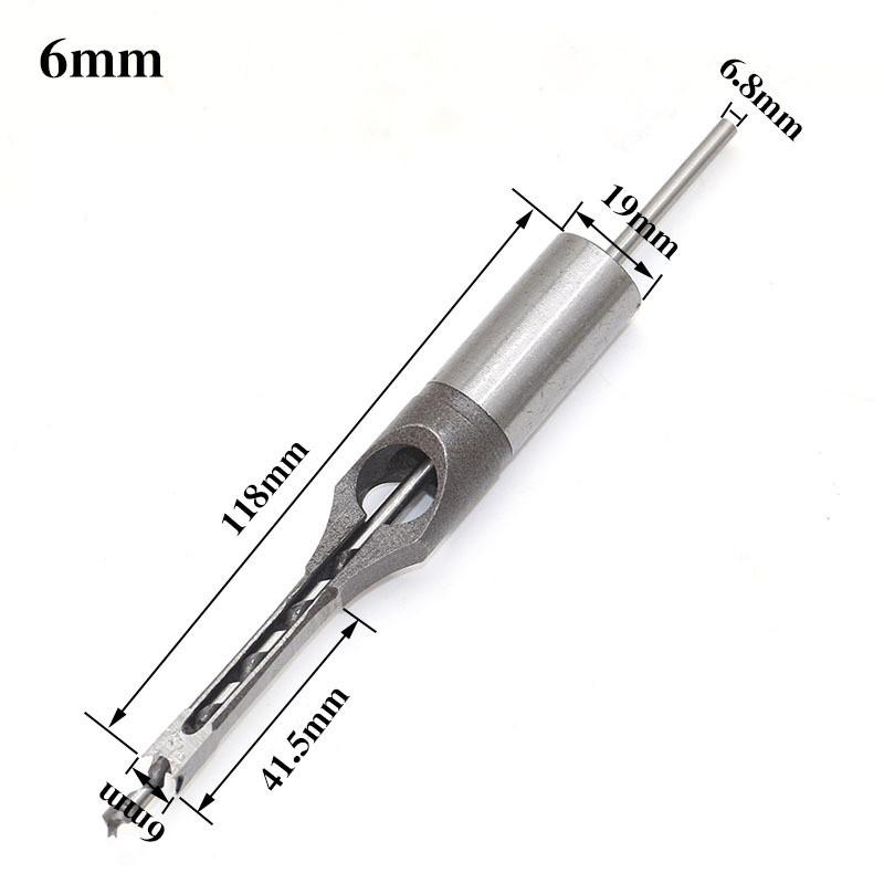 6-16mm HSS Square Hole Drill Bit Woodworking Tools Auger Mortising Chisel Drill Screwdriver DIY Furniture Square Hand Tools