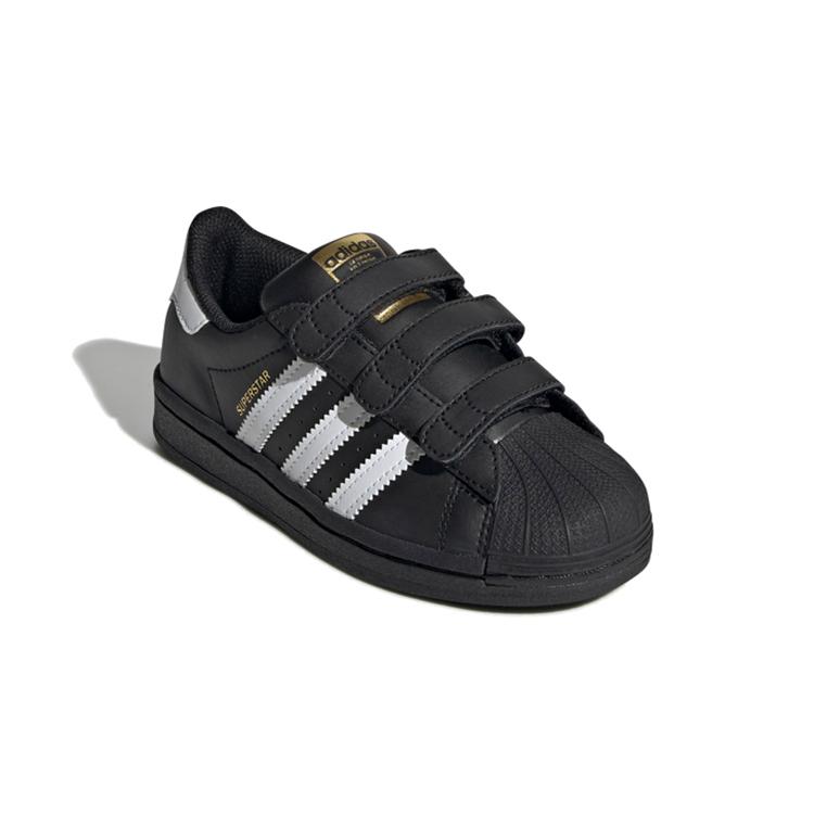 adidas Originals SUPERSTAR Fashion Anti Kick Low Top Skateboard Shoes Black White Children Aged 3 7 Years Old EF4840
