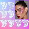 16Pcs Face Painting Tattoo Stencil Set Reusable Hollowed Body Art Paint Stencils Diy Eyebrow Templates Hand Drawn Spray Painting