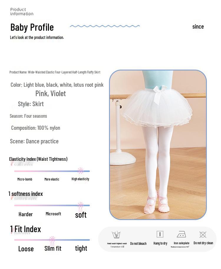 Dziecięcy Tuba Baletowa Księżniczki - Elastyczna Siateczkowa Puszysta Spódniczka na Występy i Trening