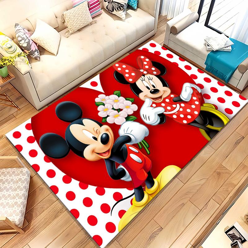 

Cartoon Mickey Minnie Mouse Donald Duck Living Room Non-Slip Area Rug Soft Carpet for Bedroom Playroom Sofa,Home Decor Doormat 40x60cm