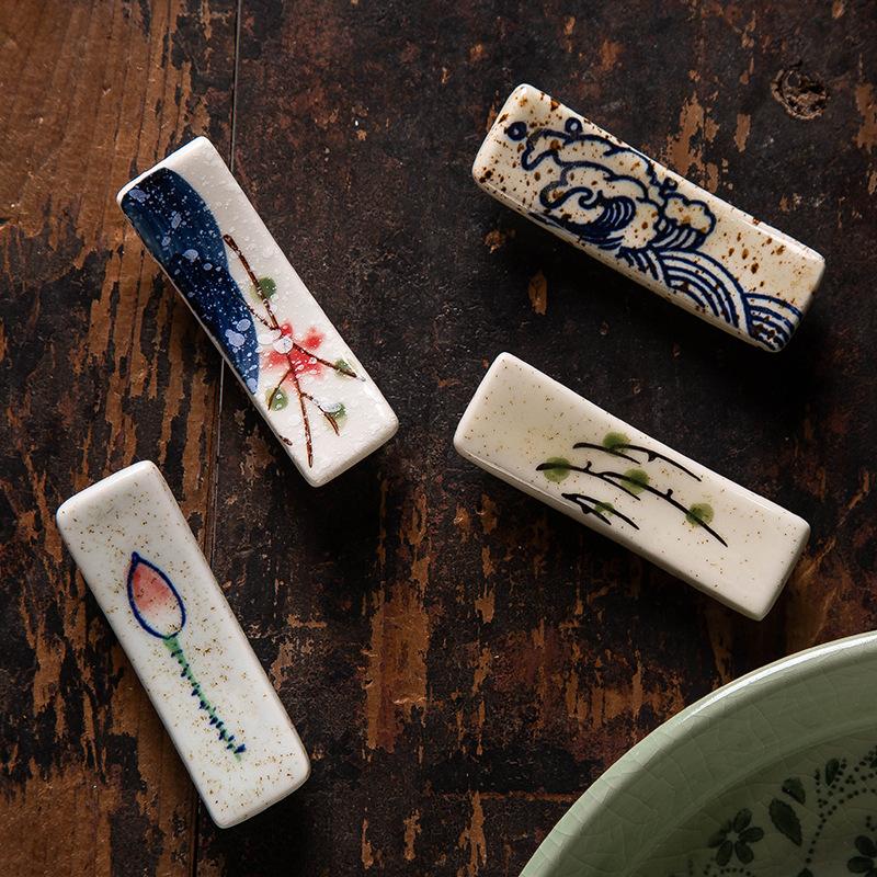 Japanese Style Ceramic Chopstick Holder Household Spoon/chopstick Holder Restaurant Hotel Table Tableware Underglaze Color