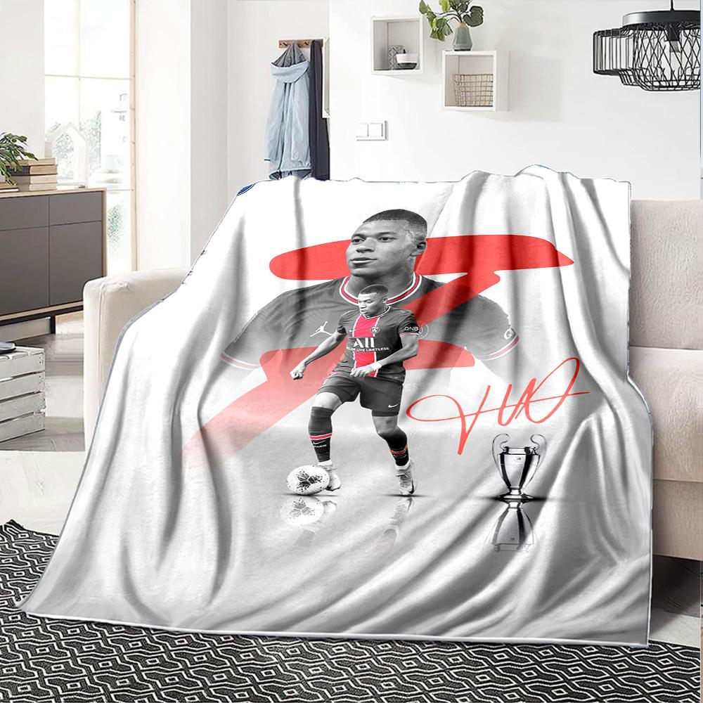 Star Player Kylian Mbappé Blanket Warmthful Decor Great for Chair Livingroom Office Chair for All Occasions Warmthful Decor