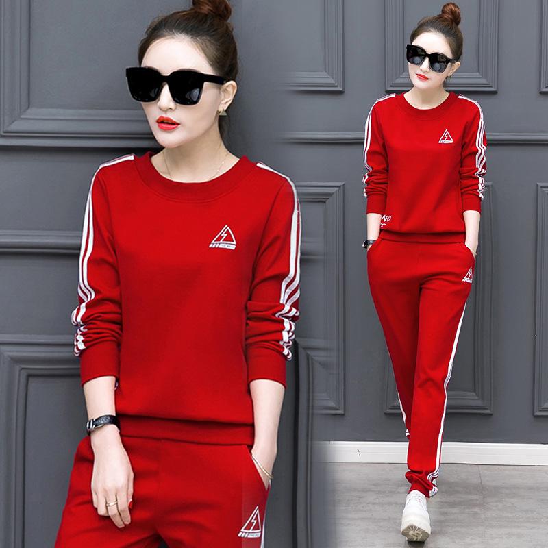 2023 Herbst Koreanischer Damen Langarm Hose & Sweatshirt Lässiges Sportbekleidungsset
