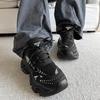 Auge des Schwarzen Lochs Unsichtbare Höhensteigerung 1CM Darth Vader Herbst Netz Atmungsaktive Schuhe Plateau Retro Papa Schuhe