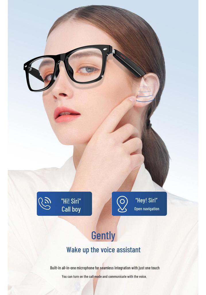 Bluetooth Prescription Smart Glasses: Stereo Calls, Blue Light Blocking, Myopia Sunglasses