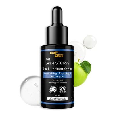 The Skin Story Anti-Aging 5 In 1 Radiant Serum | Gegen feine Linien, für Ausstrahlung 5 Zeichen der Hautalterung & Entfernt Falten| Für Männer und Frauen Für alle Hauttypen 40 ml