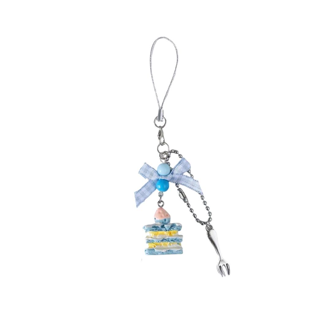 Creative Taro Purple Cream Napoleon Phone Keychain Handmade Beaded Accessory for Women Gift Ideas