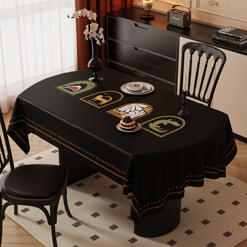 Red Tablecloth Oil-Proof And Waterproof Dining Table Cloth Household Living Room Non-Slip Wedding Coffee Table Cloth Table Anti-Scalding And Heat