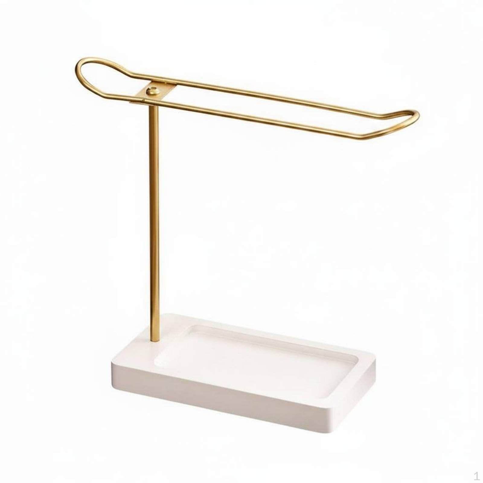 Jewelry Display Stand Metal Construction Desktop Rack MultiFunctional Bracelet and Band White Single Layer