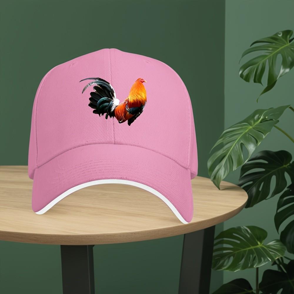 Rooster Graphic Baseball Cap Breathable Polyester Casual Adjustable Sports Cap for Adults