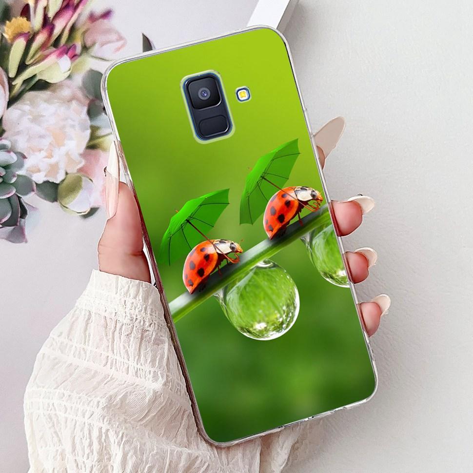 For Samsung Galaxy A6 2018 Case Luxury Painted Cover Soft Silicone Phone Case For Samsung A 6 A6 GalaxyA6 2018 Back Cover Coque
