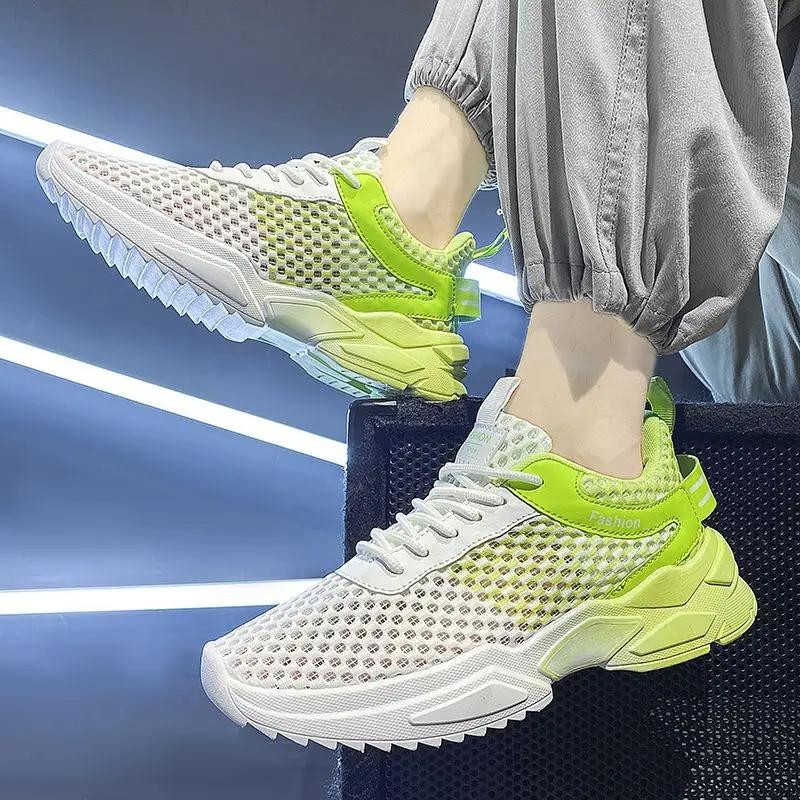 Men's Shoes Summer Breathable Deodorant Thin Mesh Hollow Large Mesh Casual Mesh Shoes Men's Soft-soled Running sneaker