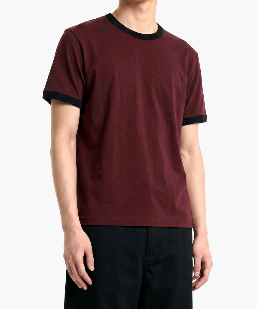 UNDEROFF Essential Standard Short Sleeve Ringer T-Shirt Burgundy