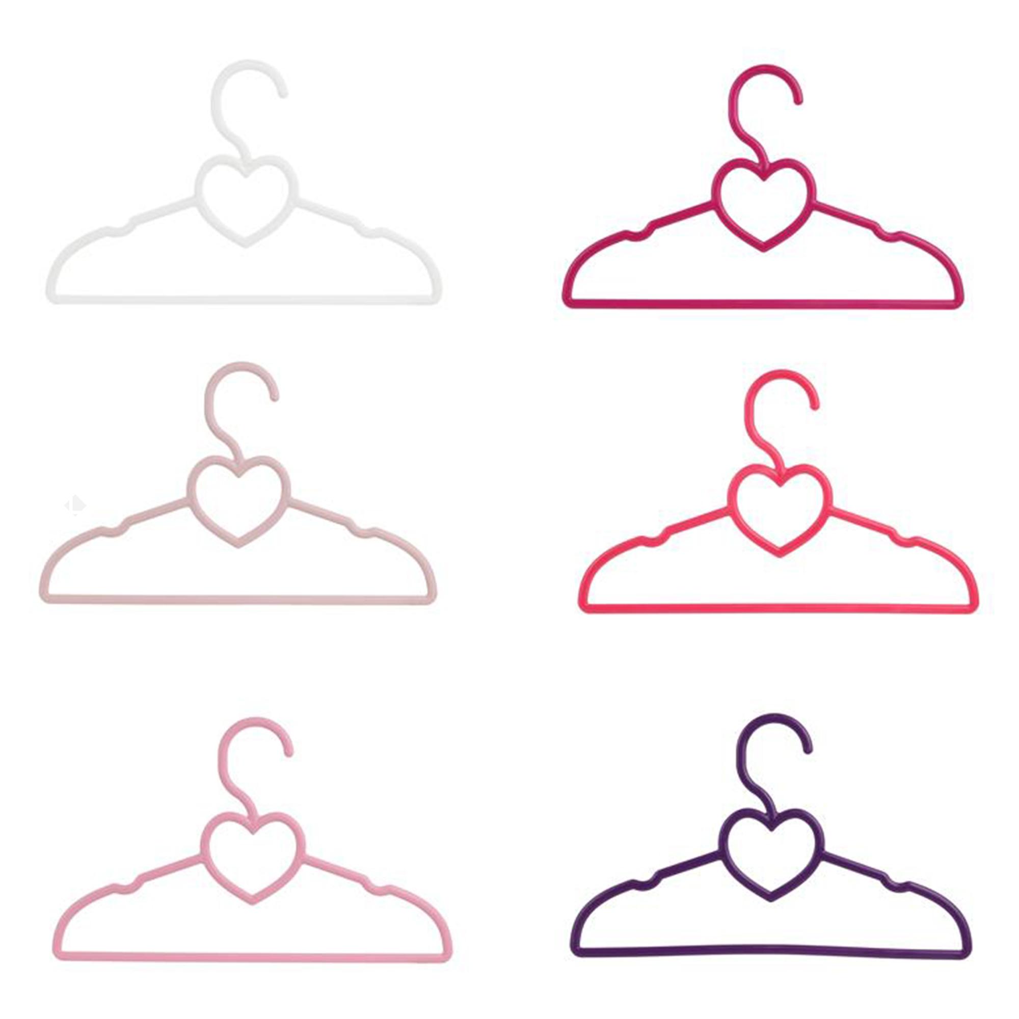 Lot de 6 cintres enfant en plastique Coeur