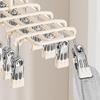 Balcony Laundry Hanger With 20 Clip Frame and Hanging Hook, Plastic Coated Drying Rack for Small Garments and Towels
