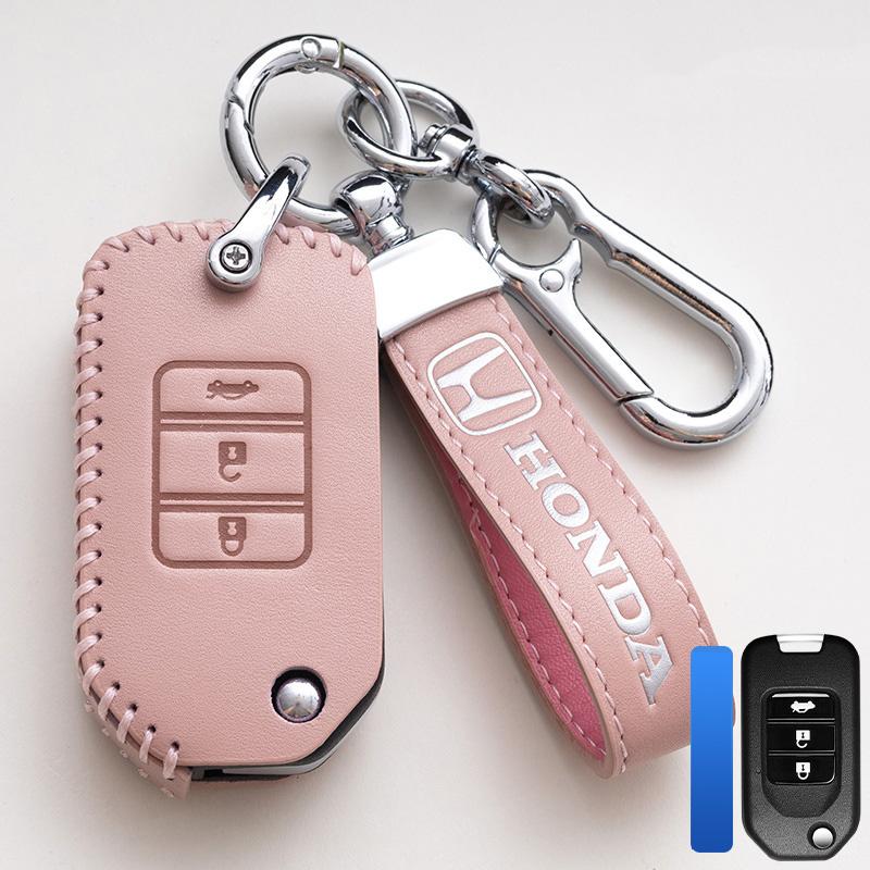 Leather Car Key Remote Cover Full Case Accessories For Honda Civic Accord HR-V CR-V CRV 11th 2022 2023 City Fit Odyssey Jade