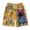 Men's Hawaiian Swimming Trunks Graffiti Kitten Shorts Outdoor Leisure Sports Fashion Men's Shorts