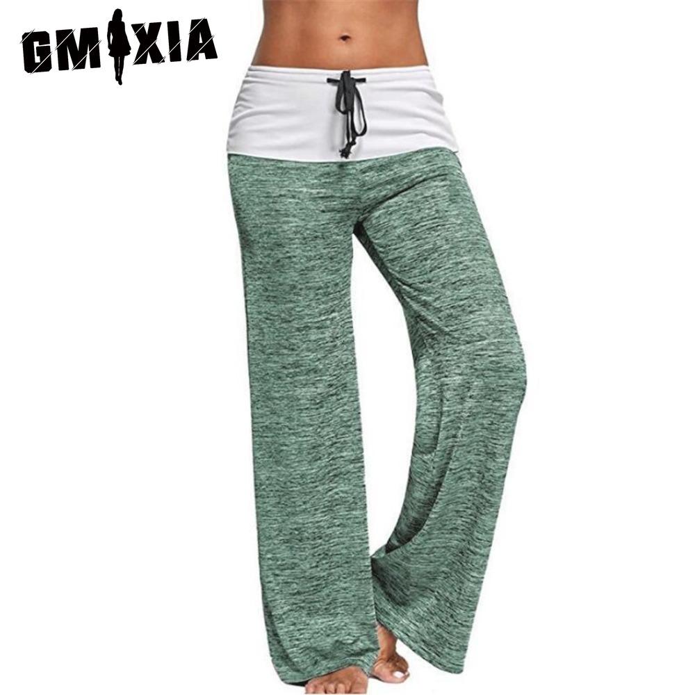 GMXIA Pantalones y capris con estampado de color sólido informal a la moda para mujer