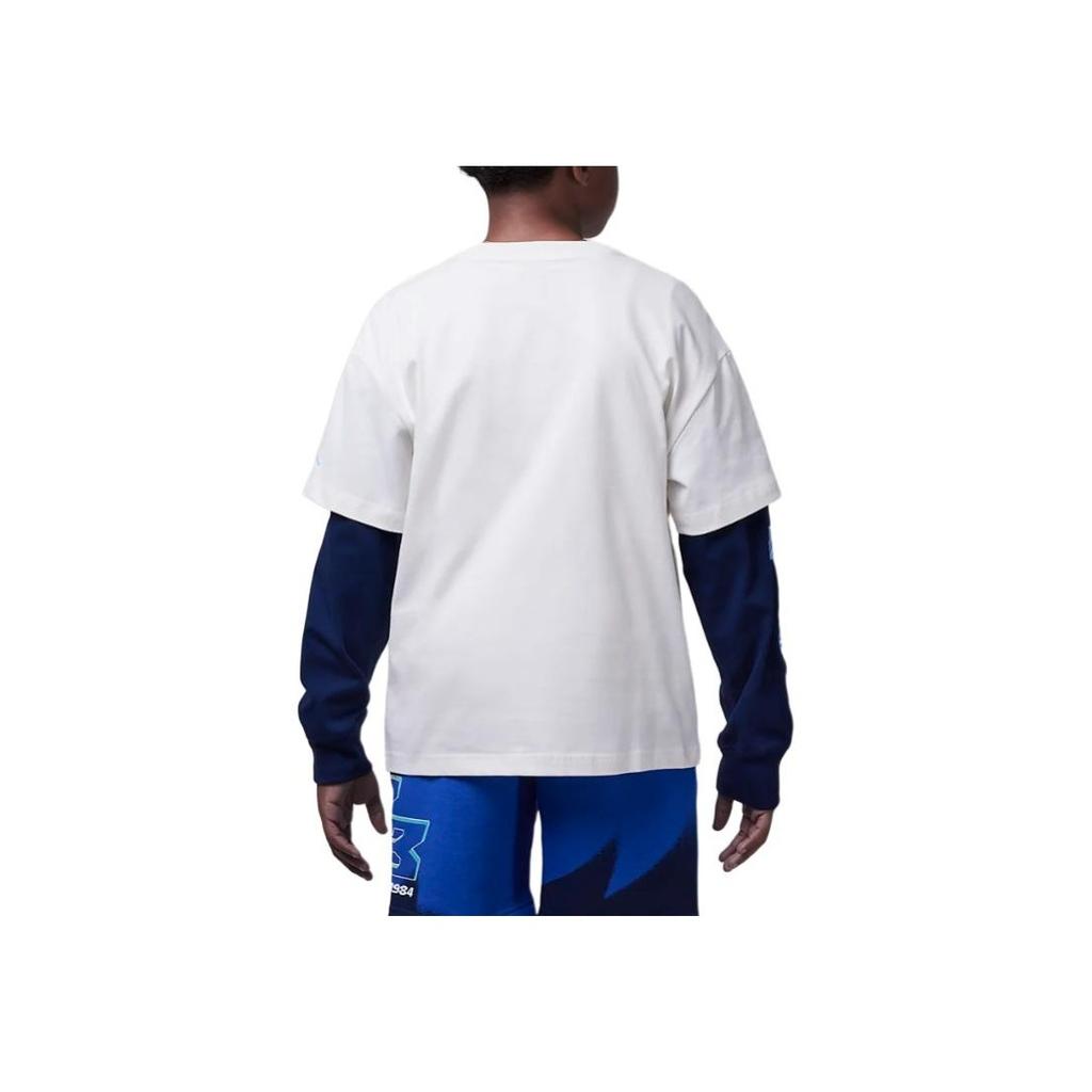 Jordan See Me Shine Crew Neck Letter Pullover Long Sleeve T-Shirt Kids Tops Sail HV1599-133