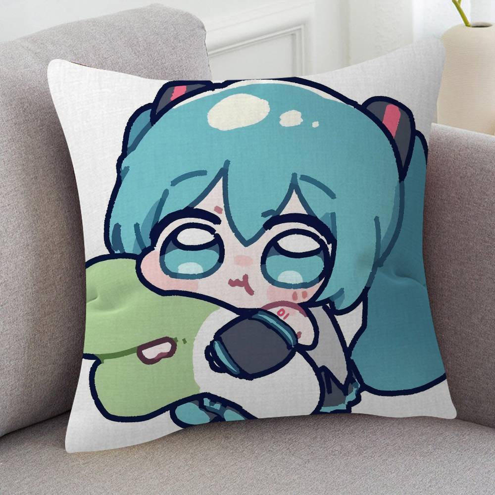 Anime Hatsune Miku Cushion Cover x Polyester Sofa Cushions Decorative Throw Pillows Home Decoration Pillowcover