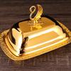 Decorative Covered Food Tray with Matching Metal Lid for Pastries, Butter and Fruit During Afternoon Tea or Family Dining