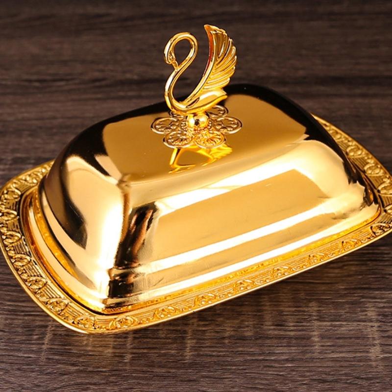 Decorative Covered Food Tray with Matching Metal Lid for Pastries, Butter and Fruit During Afternoon Tea or Family Dining