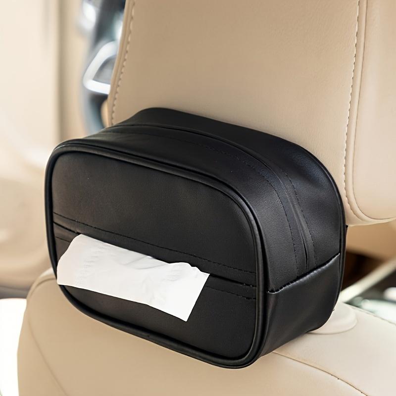 

1 PU Leather Tissue Storage Bag, With a Zipper Design for Hanging Tissue Boxes on Car Seat Backrests