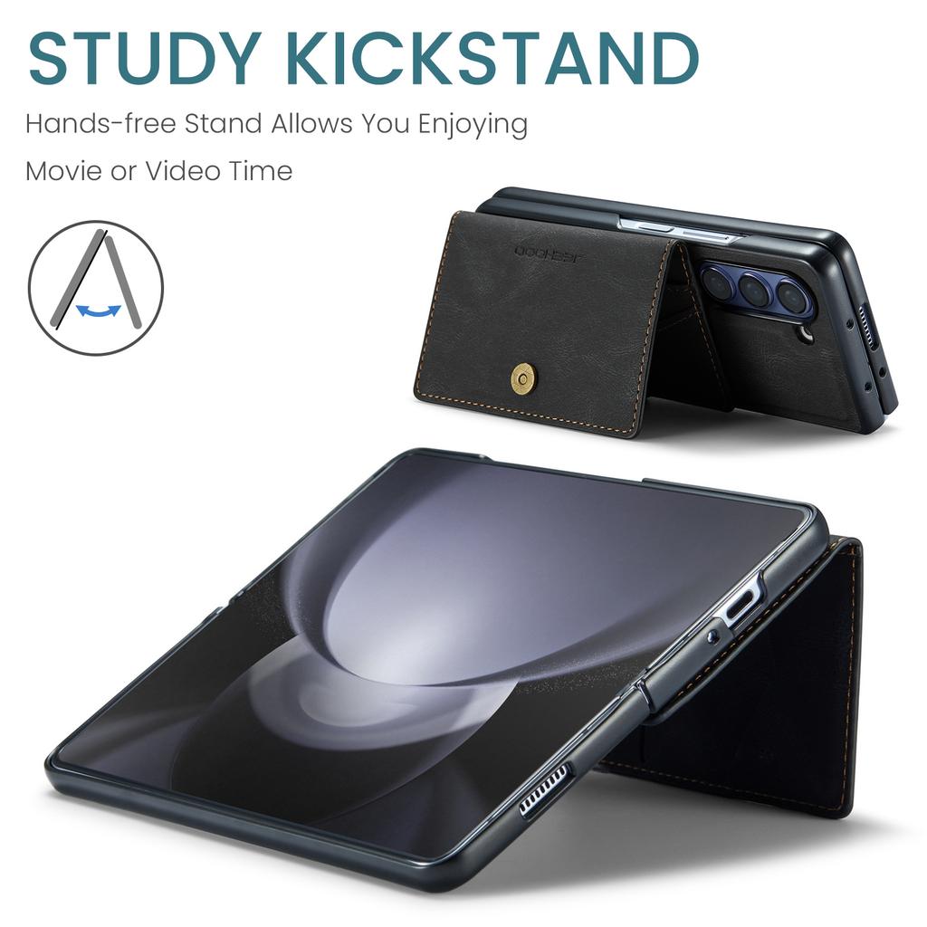 Für Samsung Galaxy Z Fold5 5G Hülle Kartenfach Leder+PC Klapphandyhülle