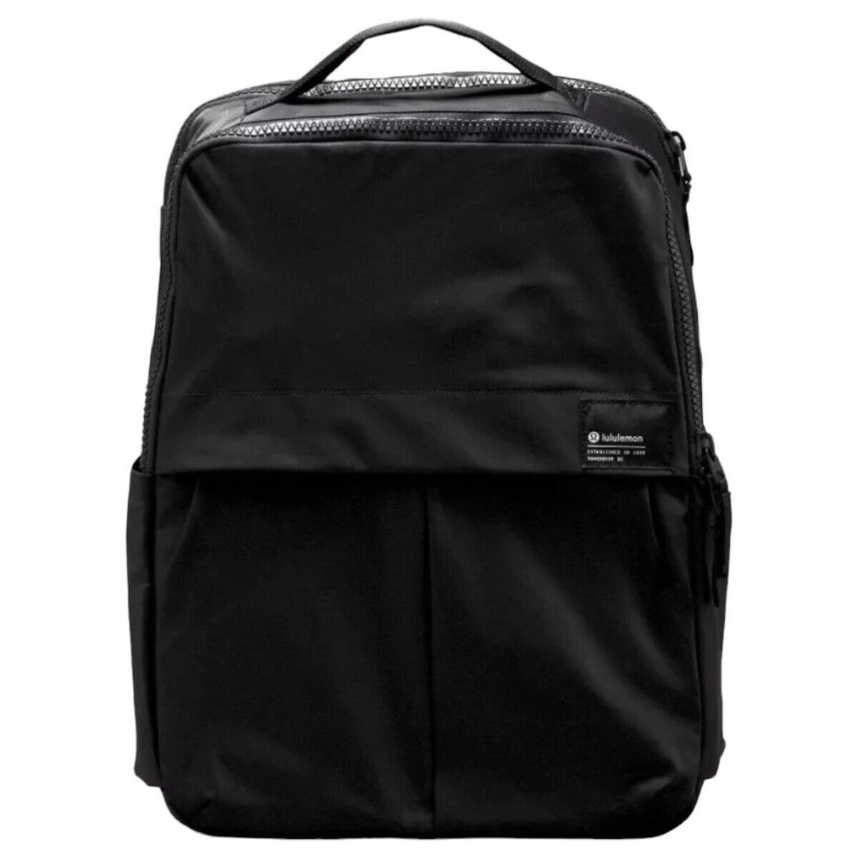 Lululemon Everyday 23L Zipper Closure Nylon Backpack Unisex Backpacks Black LU9ALTS-0001 Black,One Size