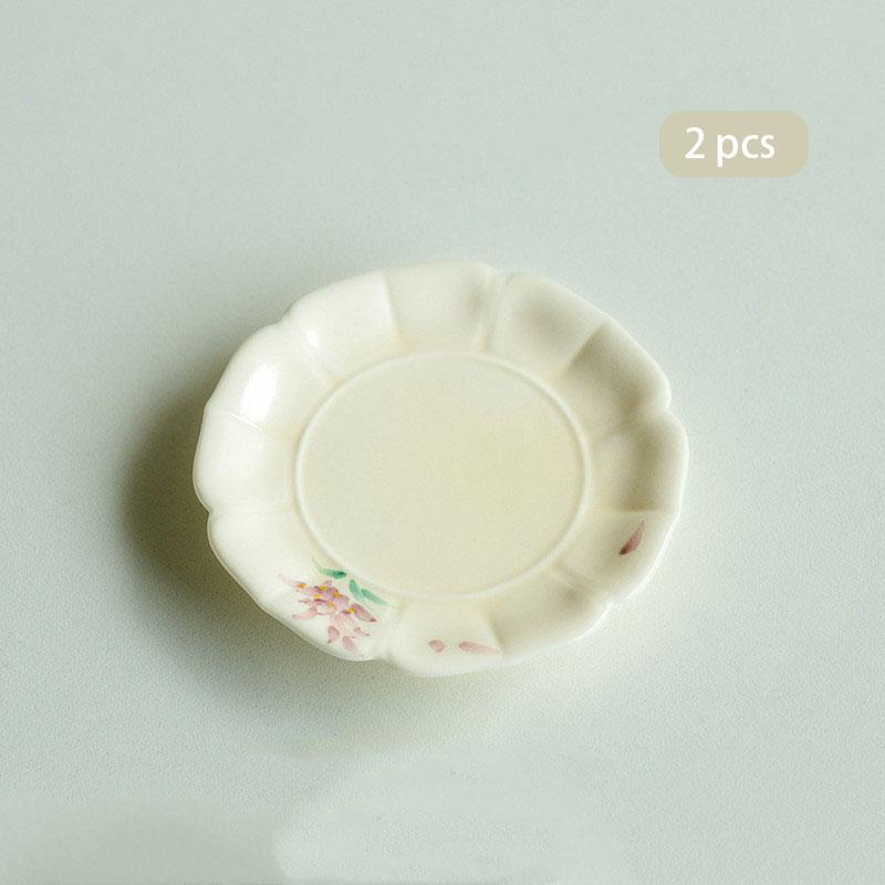 Chinese Ceramic Tea Cup Creative Handmade Flowers Porcelain Teacup Cup Coaster Household Tea Bowl Personal Master Cup Tea Set Teacup