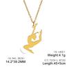 Unift Edelstahl Sport Damen Halskette Läuferin Rhythmische Gymnastik Mädchen Silhouette Anhänger Mode Geburtstag Schmuck Großhandel