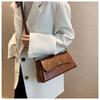 Ielgy French Retro Brown Underarm Bag Simple Messenger Baguette Bag
