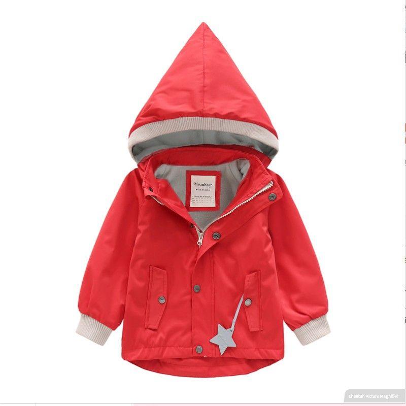 Children's Jacket Detachable Windproof and Rainproof Hat