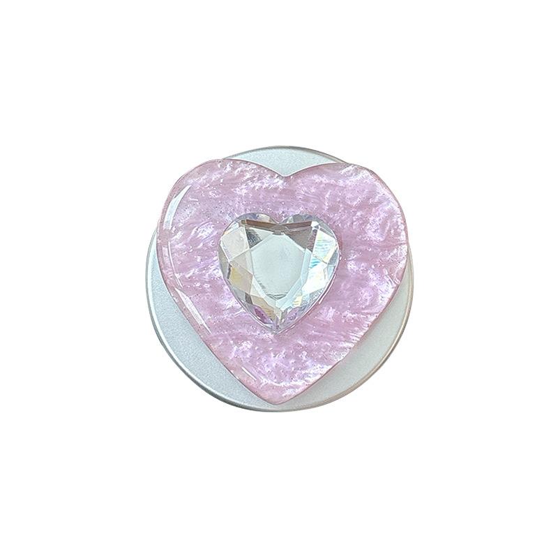Ice Silk Love Rhinestone Color Mobile Phone Airbag Bracket Magnetic Attraction Suitable For Magsafe Creative Design Women'S Ring