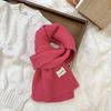 Scarf women's new winter versatile solid color soft waxy knitted wool short scarf warm scarf