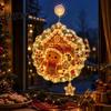 Holiday Celebration Ornament Christmas Suction Cup Window Light, Santa Claus Xmas Tree Reusable Lamp Snowman Glass Ornament, Party Acrylic Hanging