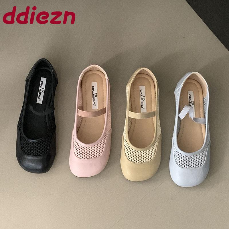 Mode Mode Gummiband Damen Ballerinas Tanzschuhe Damen Netz Atmungsaktives Schuhwerk Zum Hineinschlüpfen Damen Flats Mary Jane Schuhe