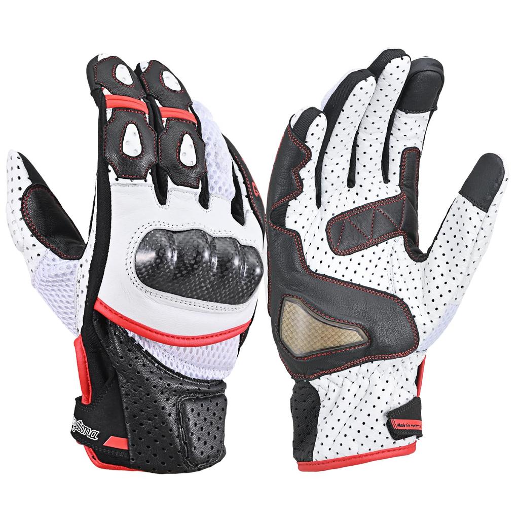 Daytona L size Motorcycle Mesh Leather Carbon Smartphone Sport Mesh Gloves Size 15974 Gloves, Summer, (Goat Leather), Protector, Compatible, HBG-053,
