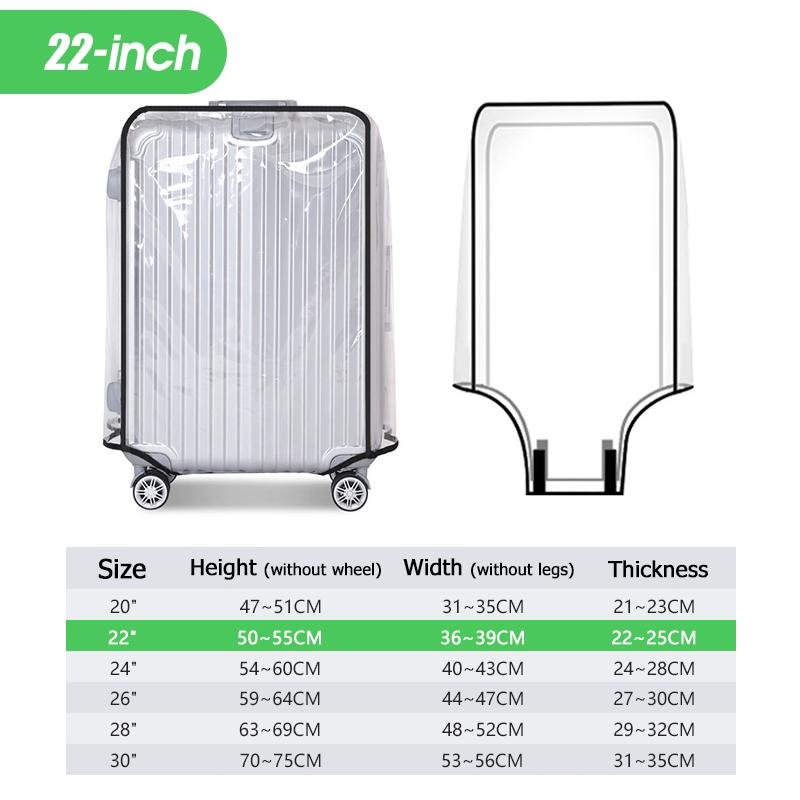 Travel Transparent Luggage Cover Waterproof And Dustproof Pvc Wear Resistant Fits 20-30 Inch Suitcases