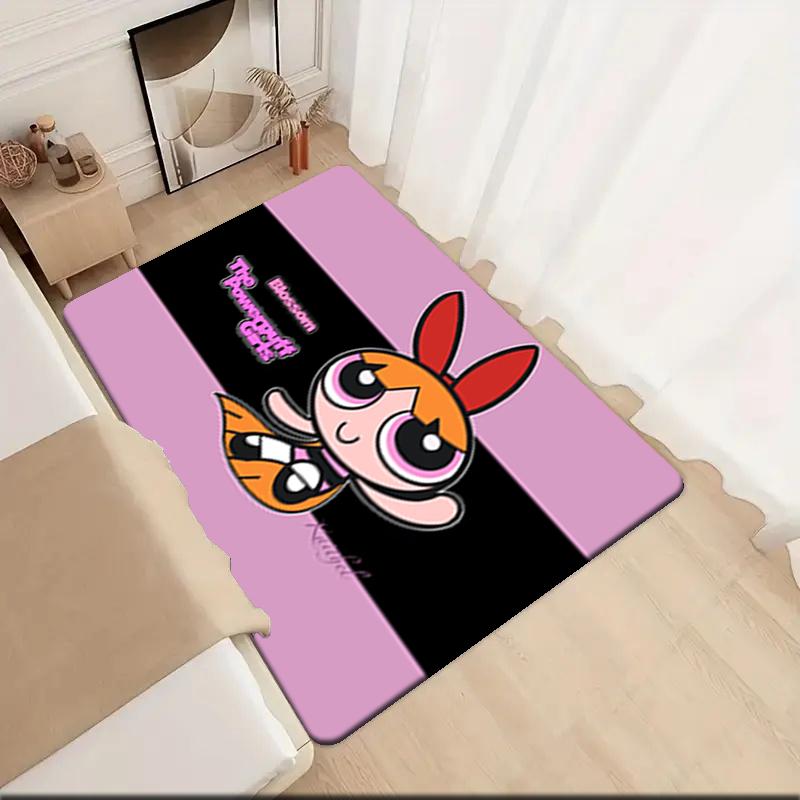 1Pc The Powerpuff Girls Printed rectangle carpet, home door mat, outdoor travel protection carpet A2