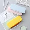 Soild Color Waterproof Stationery Case Macaron Color Pencil Box Pen Case Double Layer Pencil Case
