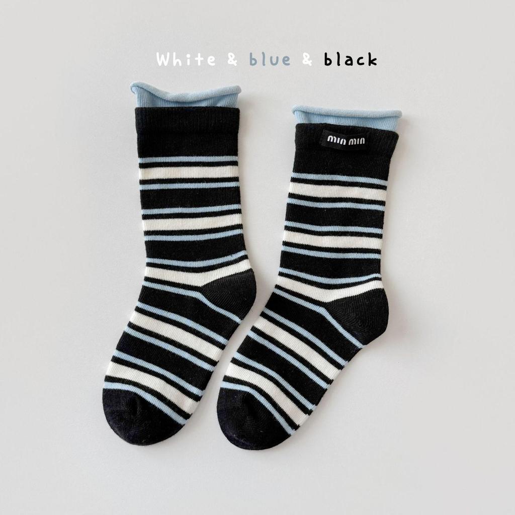 Kinder Frühling & Herbst Miu Serie Baumwollsocken - Winterstil gerollter Rand Mid-Tube für Jungen & Mädchen