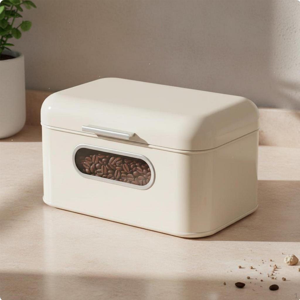 Metal Food Container with Window Bread Storage Jar Easy to Clean Cake Snake Green