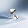 Herzförmiger Katzen-Ohrknochen-Stecker Piercing Schmuck mit lila Zirkon G23 Titan - Designer-Stil, Modisch, Schlicht.
