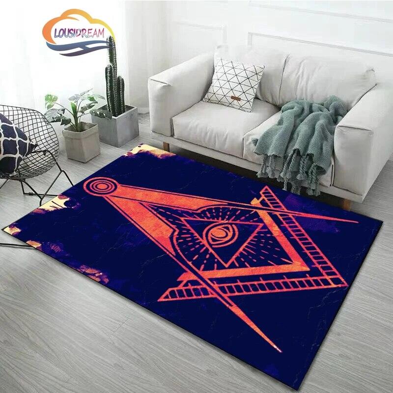 Νεότερο μοδάτο χαλί Freemasonry Χαλί Μασονικό μαλακό χαλάκι πόρτας Χαλιά κρεβατοκάμαρας Freemason Σαλόνι Πόρτα Δάπεδο Χωλ Χαλάκι Χαλάκι γιόγκα