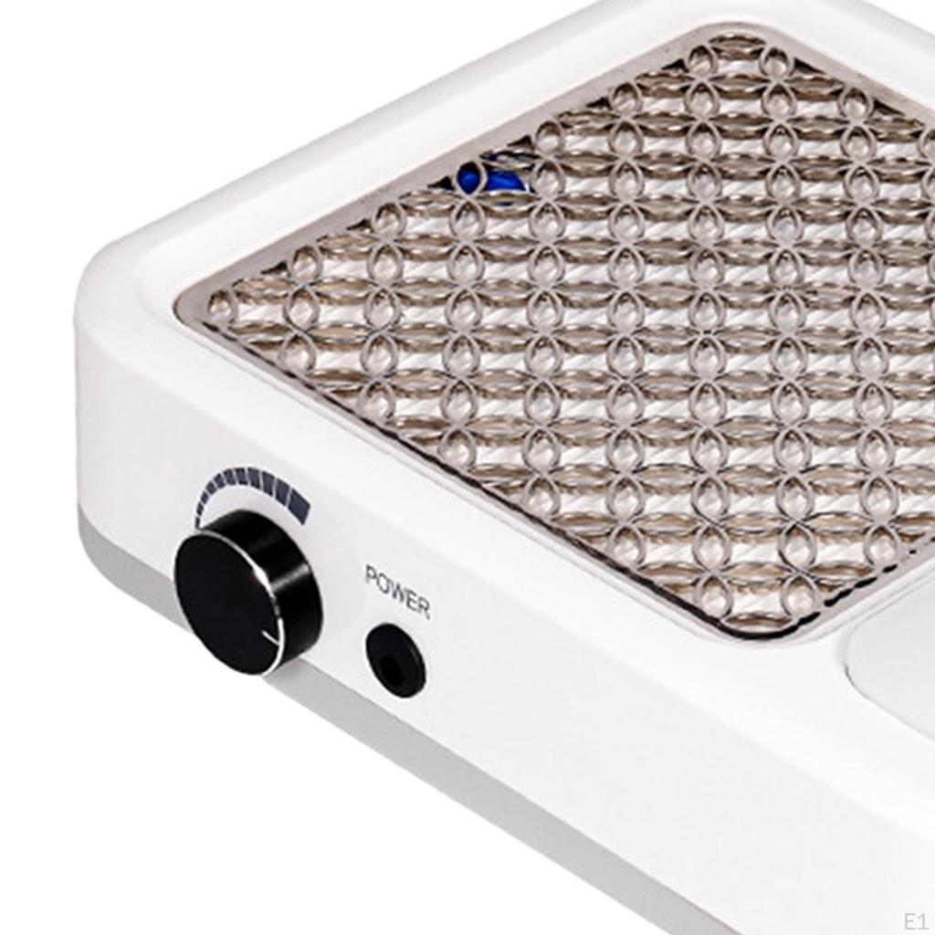 80W Eletric Nail Dust Cleaner Low Noise Manicure Collector White Sponge Pad