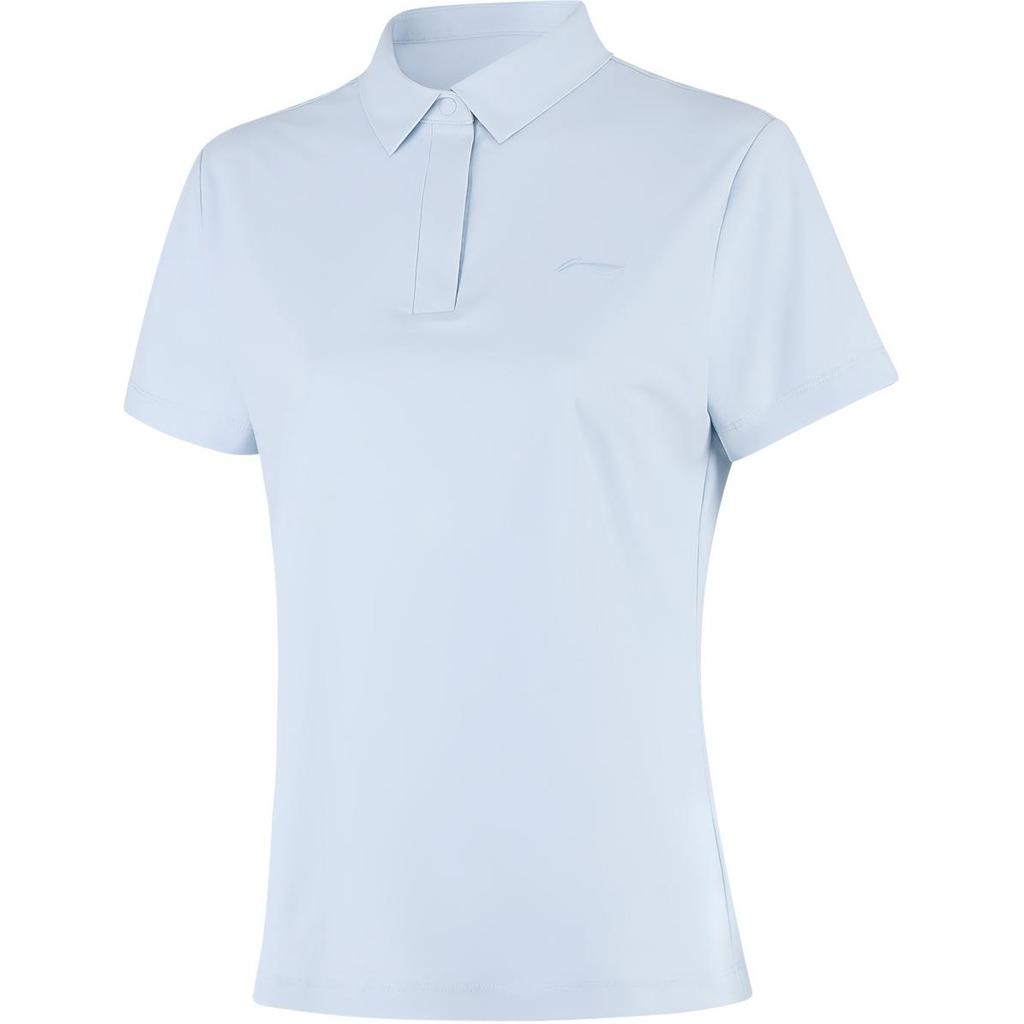 Li Ning Group Purchase Series Solid Color Soft Comfortable Breathable Versatile Casual Short Sleeve Polo Shirt Women Polo Shirts Cloud-Blue APLU770-5